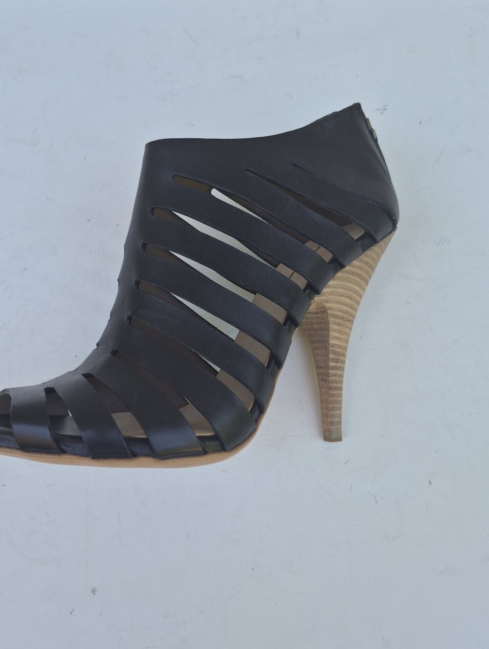 NEW Italian Black Peep-Toe Heels